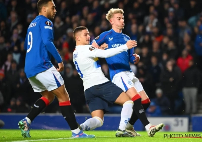 Cyriel Dessers (Glasgow Rangers) kirt van plezier na Europese zege tegen Union SG en gaat verzoek indienen bij coach Philippe Clement